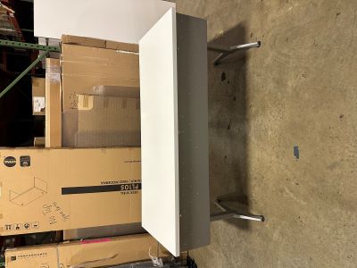 60 x 24 White Training Table w/ Modesty Panel